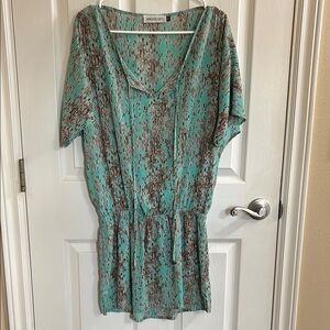 Green and Brown Patterned Dress